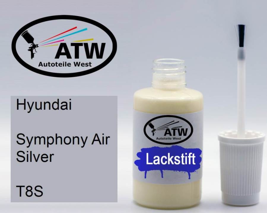 Hyundai, Symphony Air Silver, T8S: 20ml Lackstift, von ATW Autoteile West.